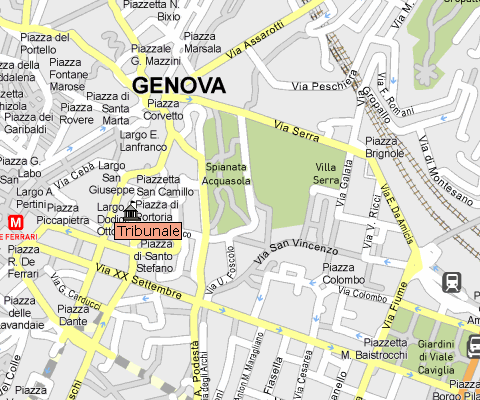 Mappa cartografica di Genova centrata su Piazza Portoria, 1